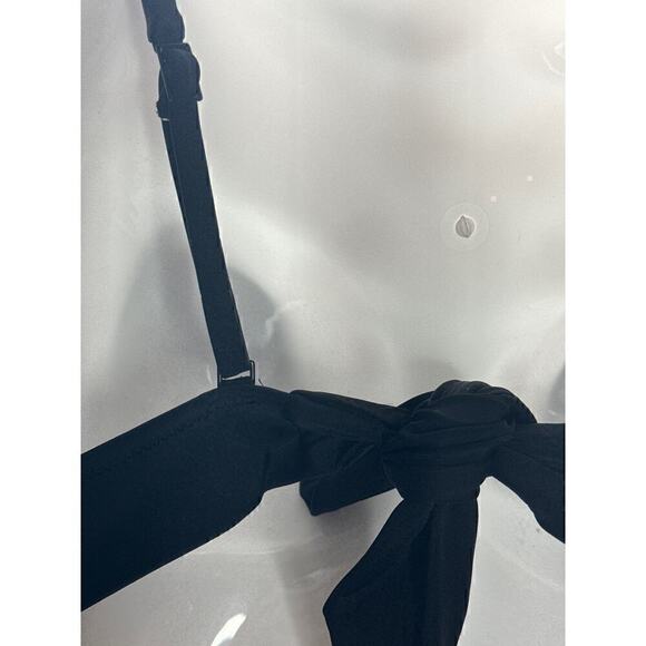 AERIE SWIMWEAR Women's Black back Strap Tie Swim Top Medium NWT - Picture 3 of 7